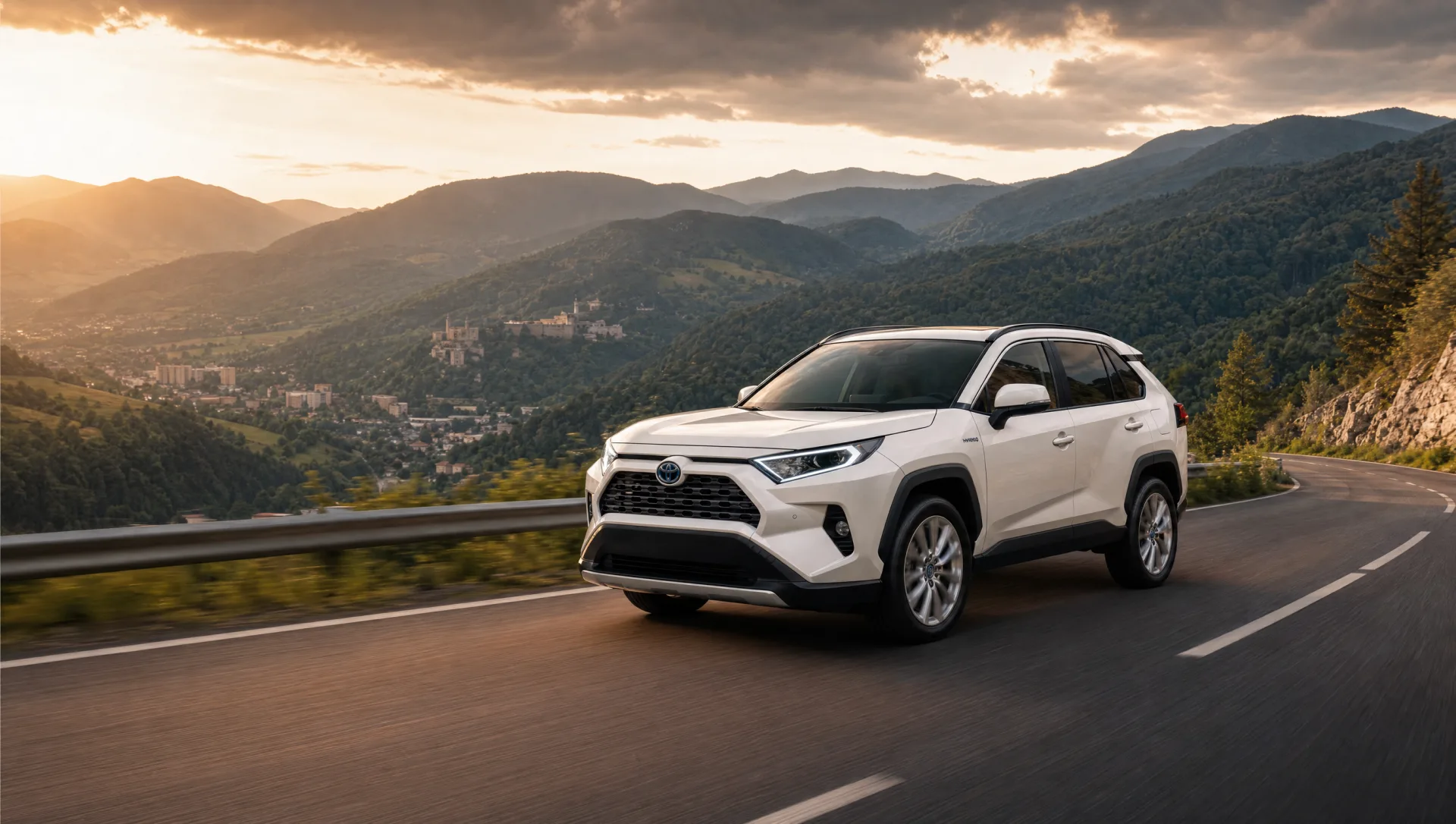 Toyota RAV4 na horskej diaľnici pri Banskej Bystrici a Zvolene
